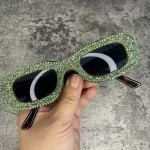 Women Square Frame Rhinestone Shades